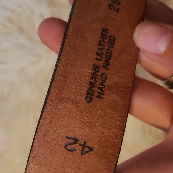 The western shop banff by chamber phoenix black leather hand finished 42 belt - Picture 4 of 8